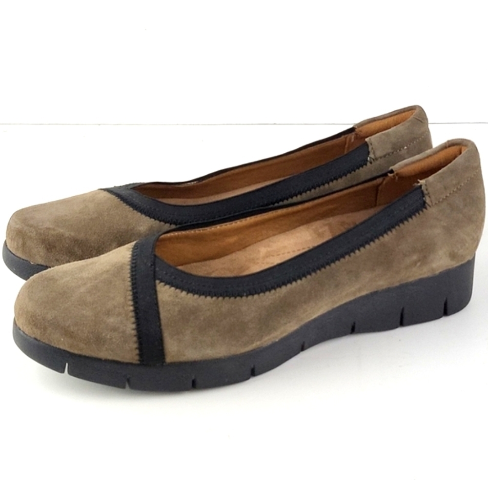 Clarks Artisan Daelyn Hill Suede Leather  Tan & Black Platform Low Wedge… - Picture 3 of 16